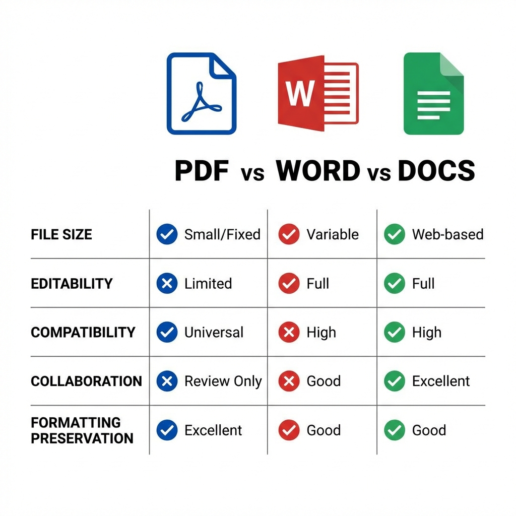 PDF vs Word vs Google Docs: Which Format Should You Use and When?
